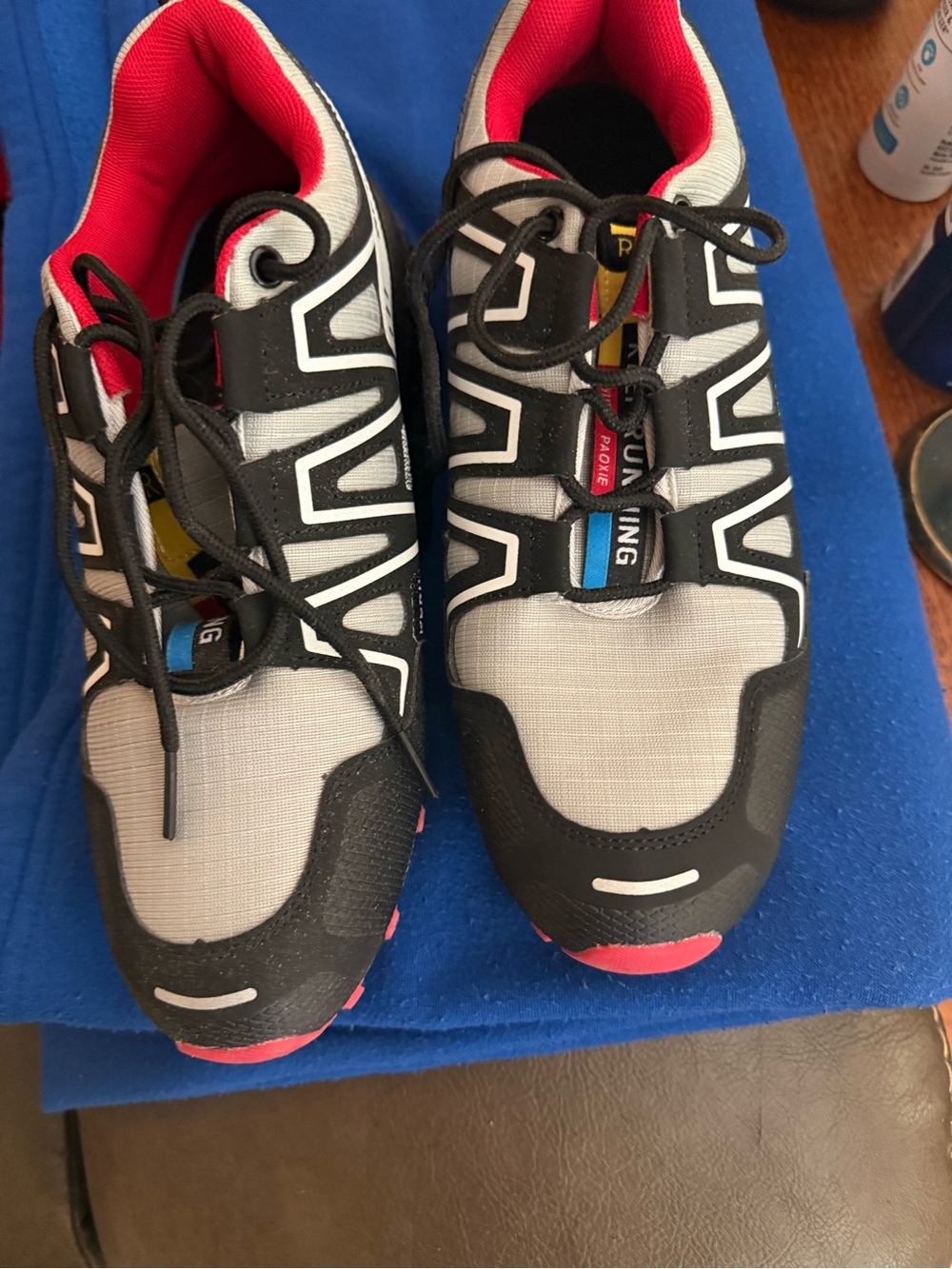 Women's  Black and Gray Athletic Shoes with Pink Accents